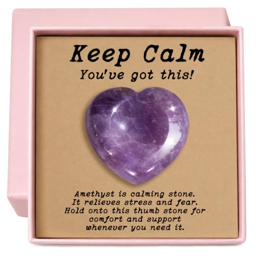 Amethyst Anxiety Support Gift for Women - Stress Relief Worry Stone