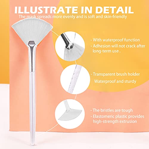 Soft 'N Style Fan Mask Brush Set - Taklon Acid Applicator for Facials (2 Pack)