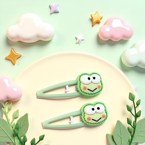 Green Geometric Frog Hair Clip Trendy Duckbill Side Clip Barrette