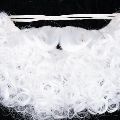 FILMIA Adult White Costume Beard with Elastic Band for Santa and Cosplay