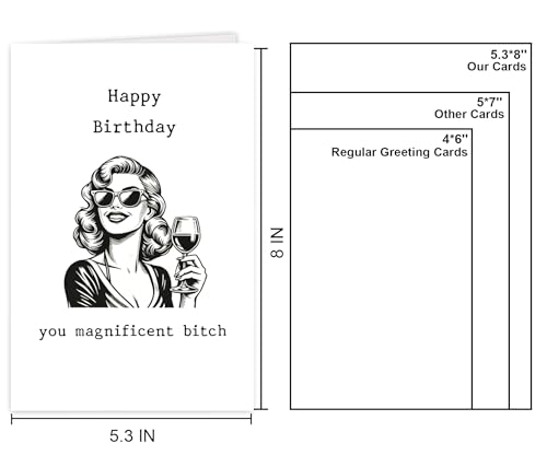 GVMGVM Funny Bad Bitch Birthday Card for Her - 8" 21st 25th 30th 40th for Bestie Sister Friend (Variation #8)