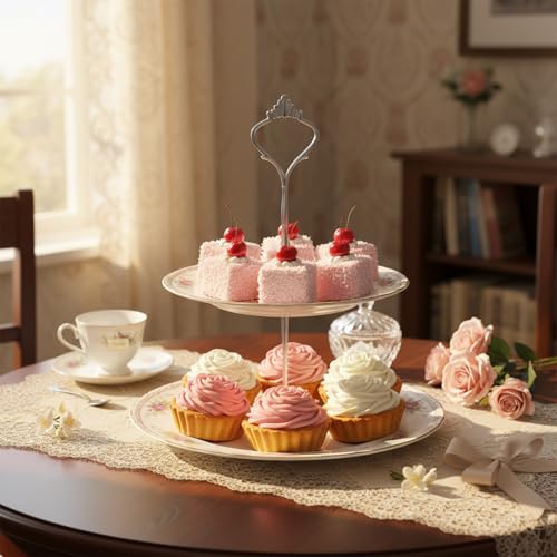 Tucnoeu 5 Sets Tiered Tray Hardware Kit - Gold & Silver Cake Stand