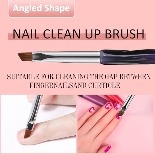 Gemsanva 3-Piece Nail Art Clean Up Brushes Set - Black Purple