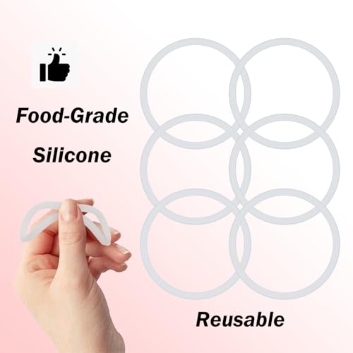 6 Pcs Replacement Gasket for Owala FreeSip 24oz 32oz, Silicone Sealing O Ring for Water Bottle Lid Compatible with Owala 19/24/32/40oz Leak Proof Silicone Seal Bottle Cap Stopper Part(Clear)