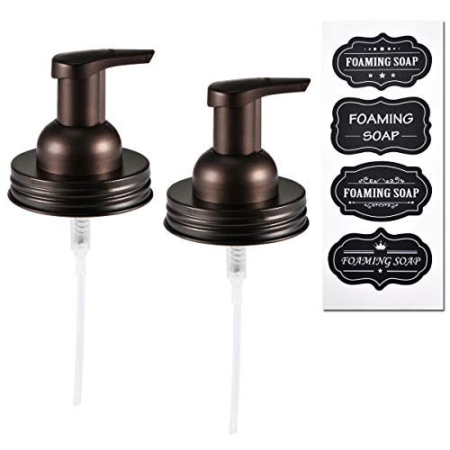 SheeChung Foaming Soap Dispenser Pump Lid for Regular Mouth Mason Jars, Bronze
