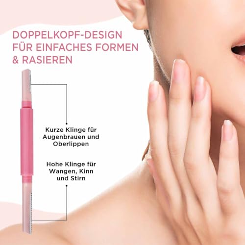 FURR Face Razor for Women - Dual Blade Dermaplaning Tool, 4 Pack