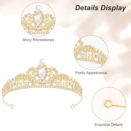 Princess Tiara Crown for Women & Girls Shiny Rhinestone Hair Accessory