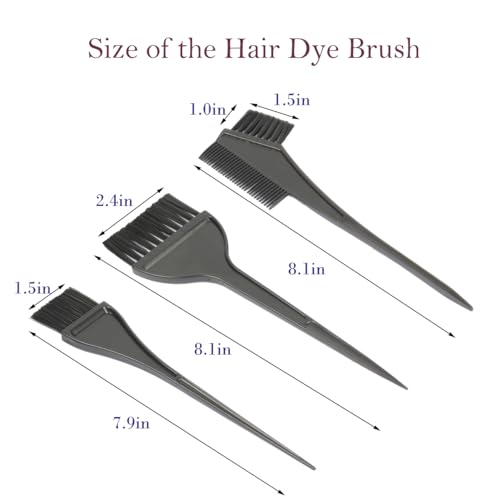 YUXIANG 6-Piece Hair Dye Brush and Silicone Bowl Set for Coloring