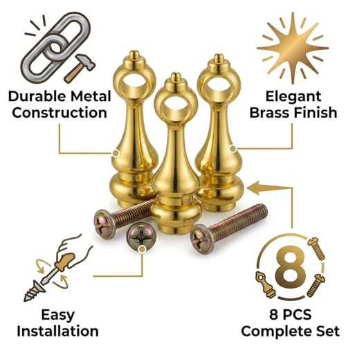Gold Metal Shelf Rail Connectors for Bookcases & Furniture - 8 Pack