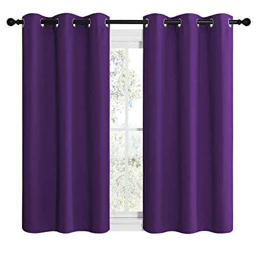 NICETOWN Purple Blackout Curtains - Thermal Insulated Drapes (Set of 2, 42x50 Inch)