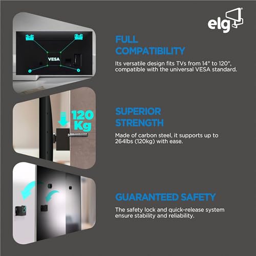 ELG Fixed Low-Profile TV Wall Mount for 14-75" TVs, 220 lbs Capacity