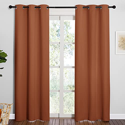 NICETOWN Burnt Orange Blackout Curtains 42" x 84" - 1 Pair