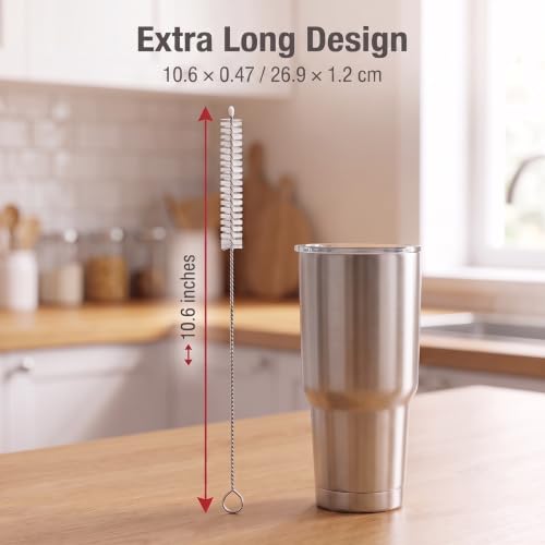 Reusable Straw Cleaner Brush Set - 2 Pack, Extra Long 10.6"
