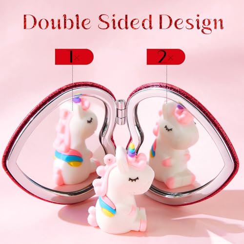 Geelin 3 Pcs Best Mom Heart Compact Mirror Gift for Mother's Day