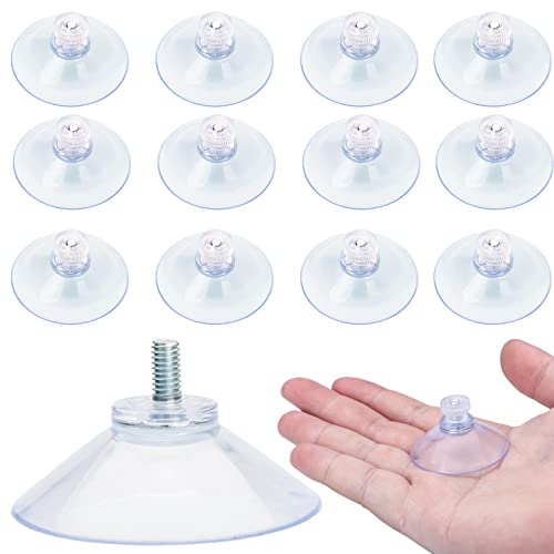 12Pcs 40mm Clear PVC Suction Cups for Bathroom & Window Use