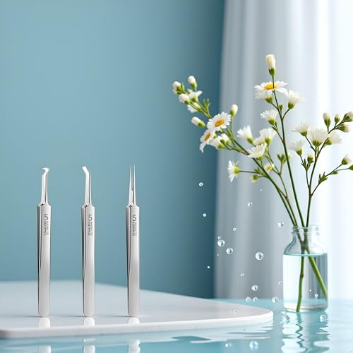 Blackhead Removal Tweezers Set 3Pcs Precision Stainless Steel Extractor