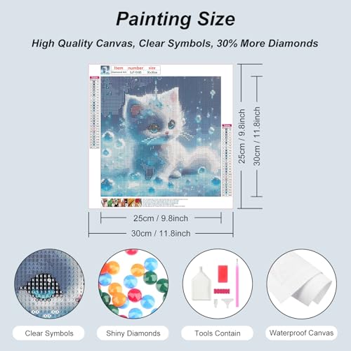 SJUTOUCI Cat Diamond Painting Kit - 5D DIY Art for Home Decor 12x12