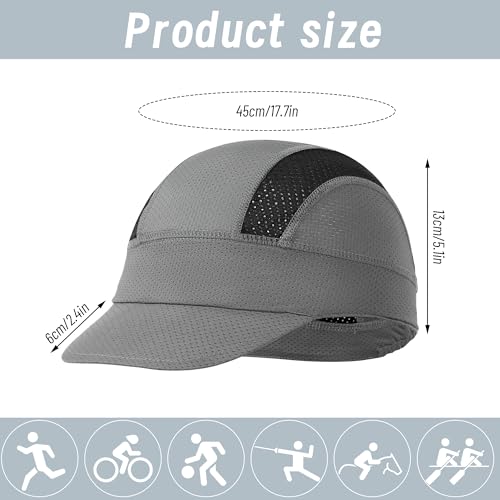 3Pcs Cycling Cap for Men Women Cooling Skull Cap Under Helmet Liner with Sun Visor for Summer Running Bike Outdoor Sports Multi