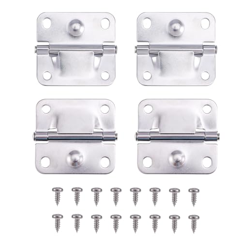 4pcs Stainless Steel Cooler Hinges Replacement for Coleman Parts, Ice Chest Hinge Repair Kit with 16 Screws, Camping Coolers Accessories Compatible with 5235 5250 5286b 6262 6270 Most Models