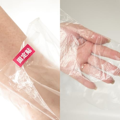 WOLVINA 100Pcs Disposable Plastic Foot Covers Waterproof Booties with Adhesive Strips for Paraffin Wax Bath, Spa and Home Pedicure