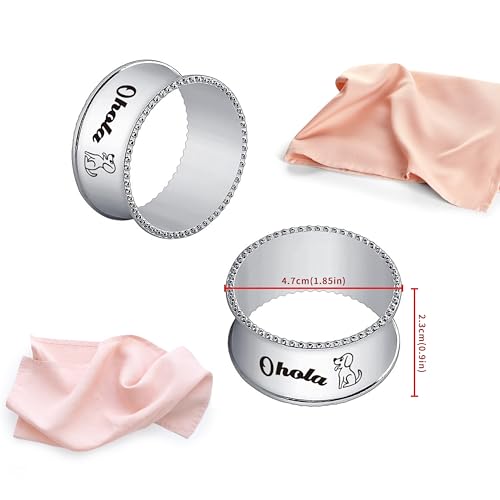 Ohola Stainless Steel Dog Pattern Napkin Rings Set of 6