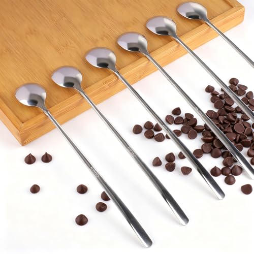 Ninsula 9.5-Inch Stainless Steel Ice Tea Spoons - Set of 6
