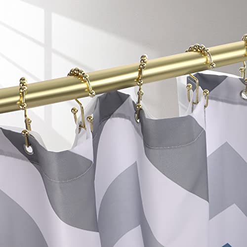 TOPROD Gold Double Shower Curtain Hooks - Rust-Proof Stainless Steel (12 Pack)