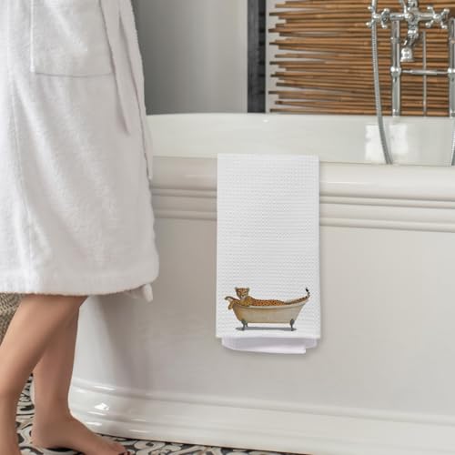 Cheetah Decorative Hand Towels - Elegant Safari Bathroom Accent, 16x24 Inch