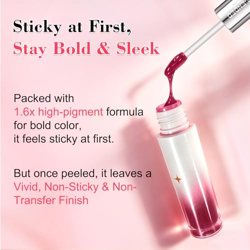 Aubelnmay Dual-Ended Peel-Off Lip Stain & Liner, Waterproof Long-Lasting Red Bean Paste