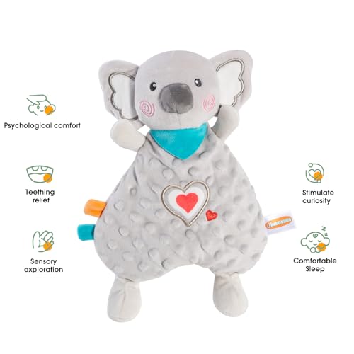 JINBOBUBU Koala Baby Security Blanket, Organic Cotton Plush Lovey
