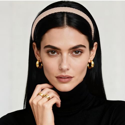 Yookat 4 Pack Thin Knitted Headbands for Women Non Slip Boho Hair Bands
