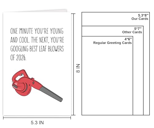 RPJIEKINXU Leaf Blower Birthday Card - Funny Humorous Greeting for All, Variation #3