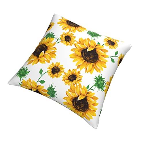12x12 Inch Yellow Sunflower Throw Pillow Cover - Wizfuyq Home Decor
