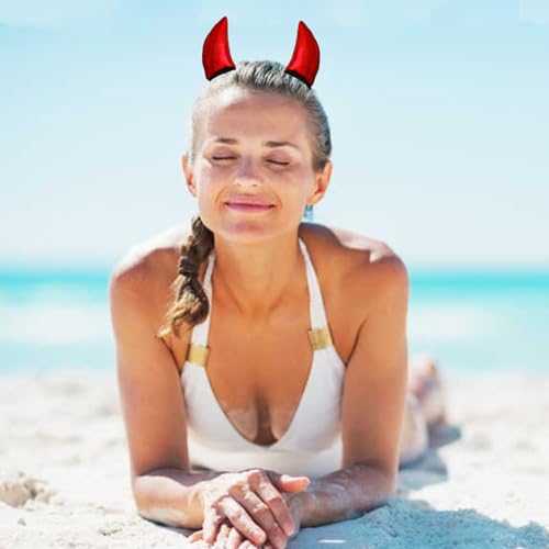WLBON Red Devil Horns Hair Clips 3 Pairs Halloween Vampire Costume Barrette