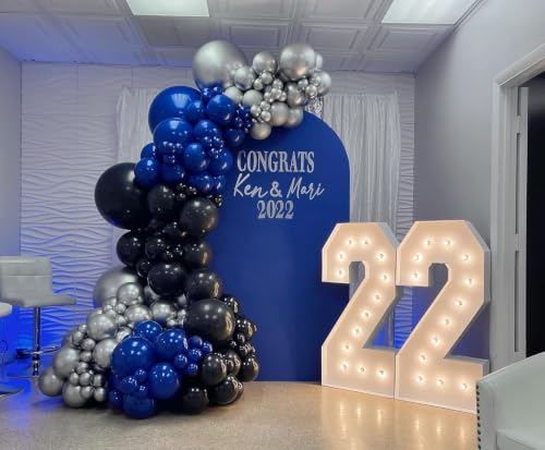 EICUECUE Blue and Black Balloon Arch Kit - 150 Premium Balloons for Celebrations