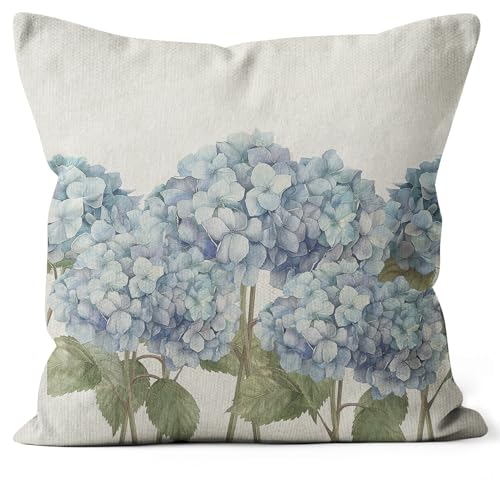 SiuSue 18x18 Hydrangea Pillow Covers - Summer Floral Outdoor Sofa & Porch Decor