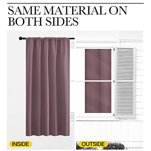 NICETOWN Blackout Curtains, Rod Pocket Thermal Drapes - Dry Rose, 62x63 In
