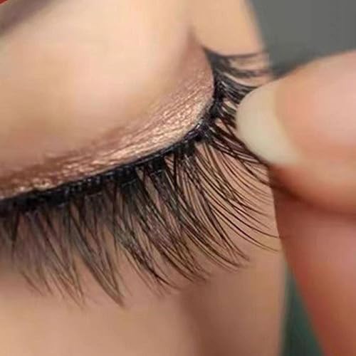 Qemixly Self-Adhesive Eyelash Strips - 40 Pcs No Glue Fake Lashes
