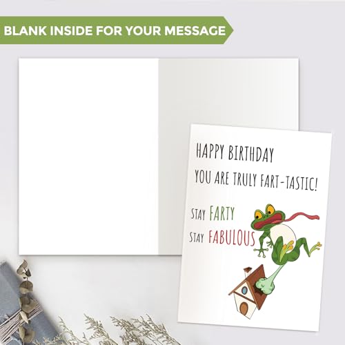 Fart-tastic Frog Birthday Card - Funny 5x7 Inch Prank Card