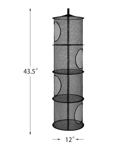 Black 4-Tier Stuffed Animal Storage Hammock Net for Kids