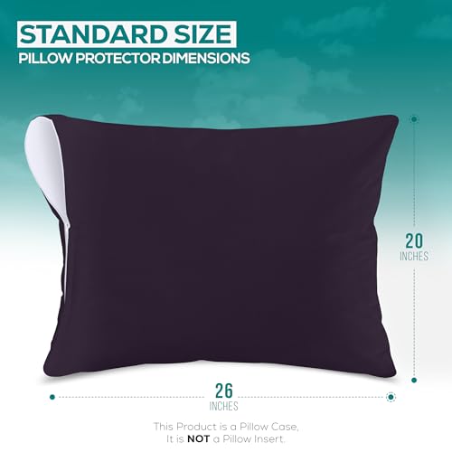 Utopia Bedding Set of 2 Standard Size Pillow Protectors - Purple