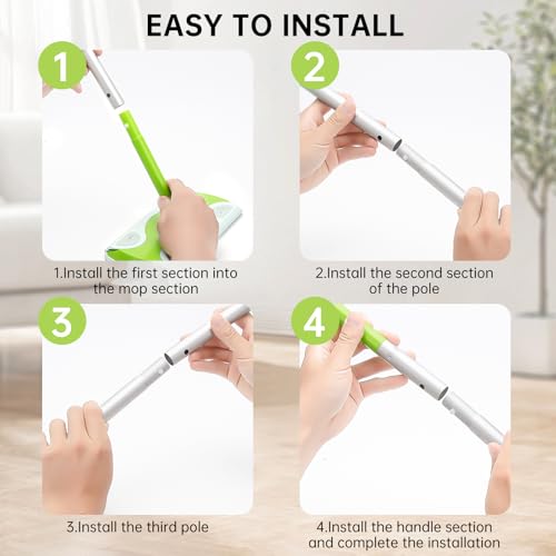 KIMIFACA Extra Long Detachable Mop Handle Compatible with Swiffer Mops