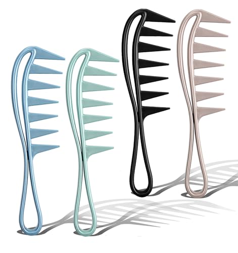Thrymme Wide Tooth Comb for Curls - 4 Pack Hair Detangling Combs