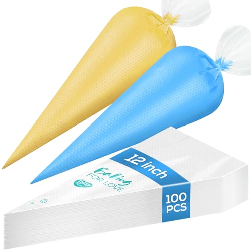 12 Inch Disposable Piping Bags - 100PCS Anti Burst Cream Bags
