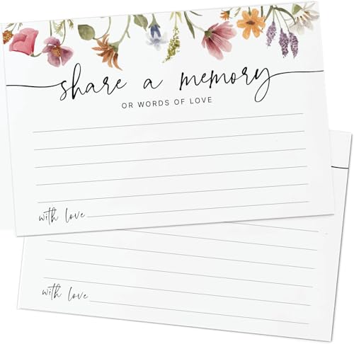 Share a Memory Cards - 50 Pack, 4x6 Wildflower Keepsake Cards for Events
