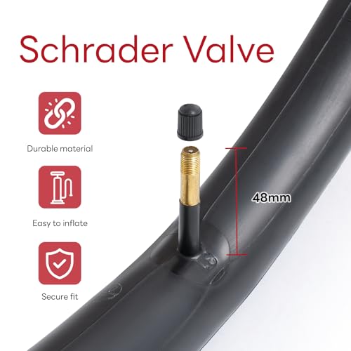 700x35C/43C Heavy Duty Bike Tube,700 x 35C/36C/38C/40C/42C/43C Replacement Bicycle Tube(Single), Reliable 700 x 35C-43C Inner Tube AV48mm Schrader Valve for City/Road/Mountain Cycling Scenarios