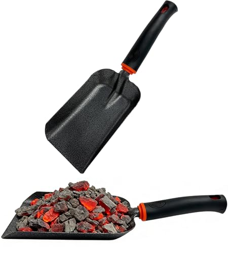 TAISOCA Manganese Steel Fireplace Ash Shovel 12.6" Wood Stove & Grill Ash Scoop