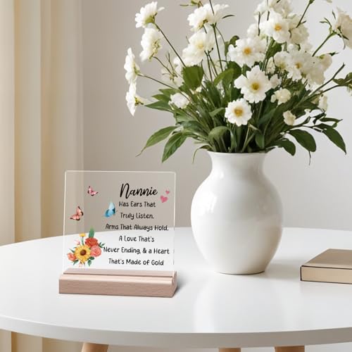 Vadaka Nanny Acrylic Plaque Desk Sign - Appreciation Gift for Grandma