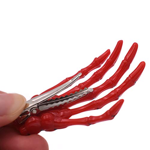 Skeleton Hand Hair Clips 8-Pack Mixed Color Bone Hair Accessories