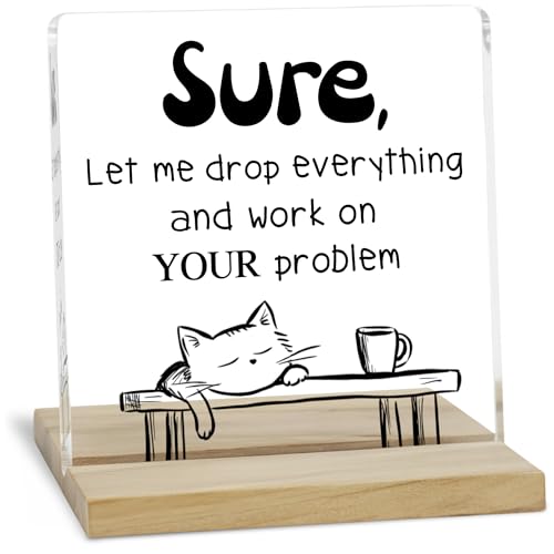 JAXXERO Sure Office Gift Sign - Humorous Boss & Coworker Acrylic Decor